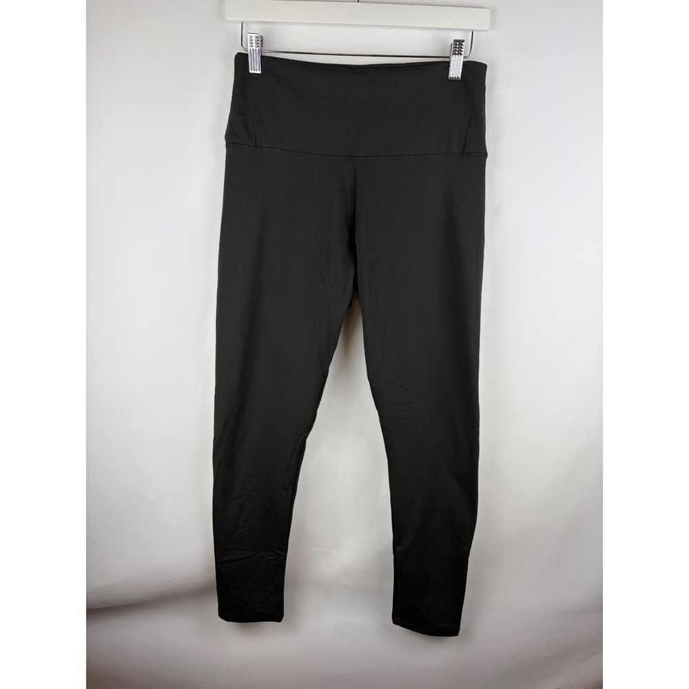 Black Fleece Lined Leggings High Waist Soft Yoga‎ Pants Cozy Goth Grunge L/XL